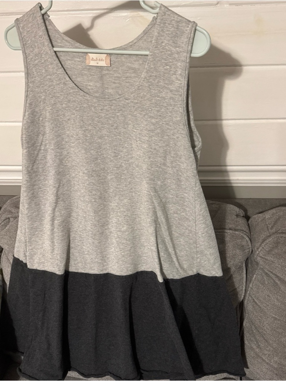 Altar'd State Two-Tone Light Gray & Dark Charcoal Swing Tank